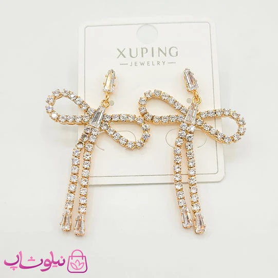 گوشواره دخترانه ژوپینگ پرنگین مدل پاپیون کد 991