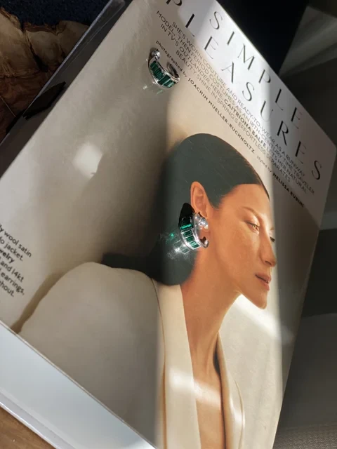 گوشواره روكش نقره كريستال زمردى