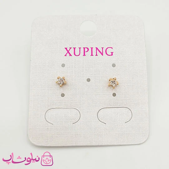 گوشواره ریز میخی ژوپینگ طلایی