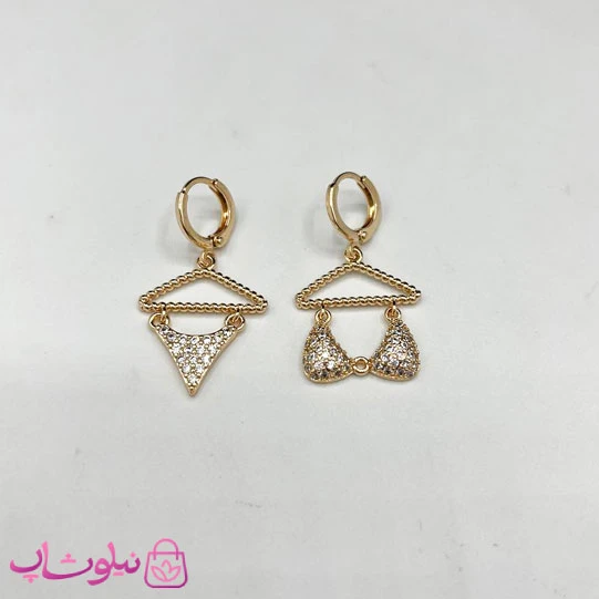 گوشواره زنانه ysx طرح فانتزی (مدل لباس زیر زنانه) نگیندار کد 2491