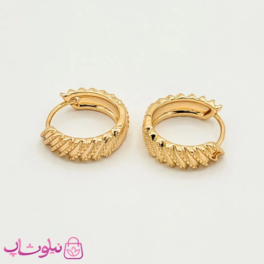 گوشواره زنانه حلقه ای ژوپینگ طرحدار کد 591-1