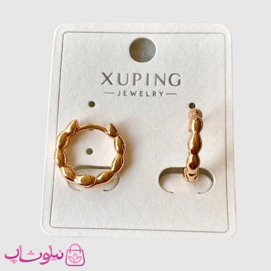 گوشواره زنانه حلقه ای ژوپینگ طرحدار کد 996