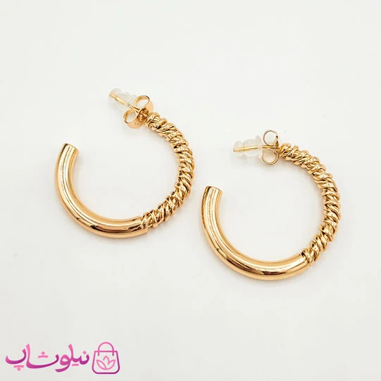 گوشواره زنانه حلقه ای ژوپینگ مدل نیمه باز کد 1991
