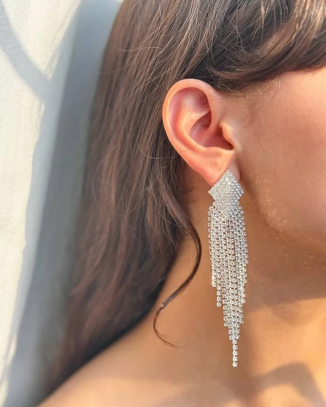 گوشواره زنانه فول نگین fashion Jewelry