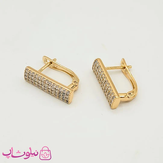 گوشواره زنانه ژوپینگ مدل مستطیل پرنگین کد 1291