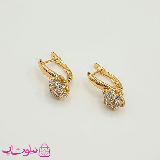 گوشواره زنانه ژوپینگ مدل گل نگیندار کد 991