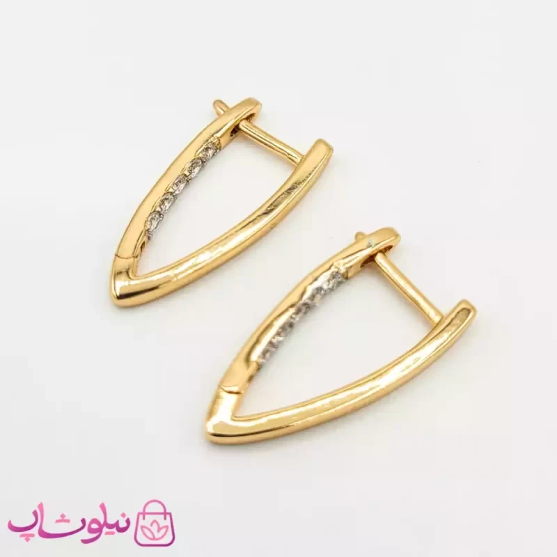 گوشواره زنانه ژوپینگ نگین دار کد 503