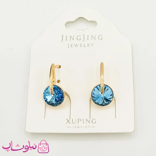 گوشواره سواروسکی ژوپینگ آبی روشن کد 1691