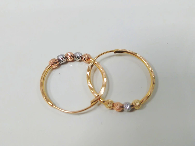 گوشواره طلای بدون اجرت حلقه ای کد 34