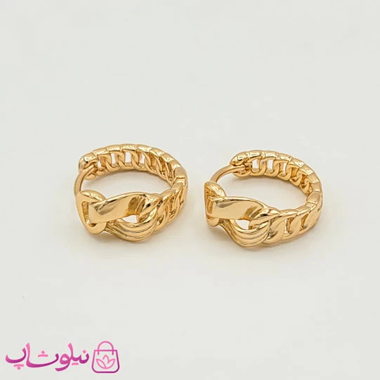 گوشواره ظریف حلقه ای ژوپینگ طرحدار کد 571
