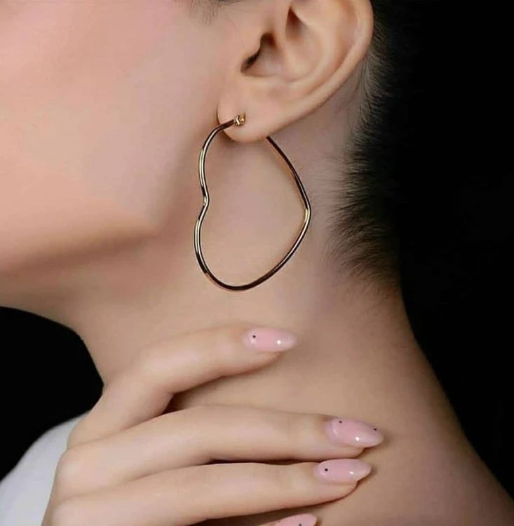 گوشواره قلبی استیل سایز 4