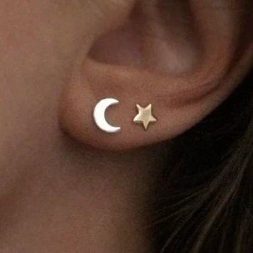 گوشواره ماه و ستاره برنجی