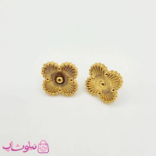 گوشواره میخی زنانه ونکلیف طلایی استیل کد 58