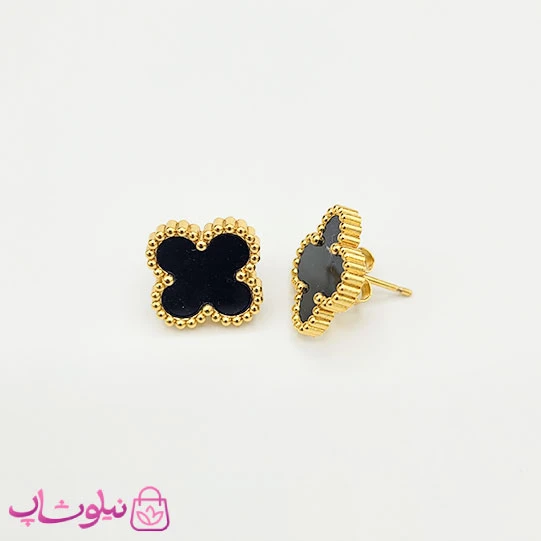 گوشواره میخی زنانه ونکلیف مشکی کد 799