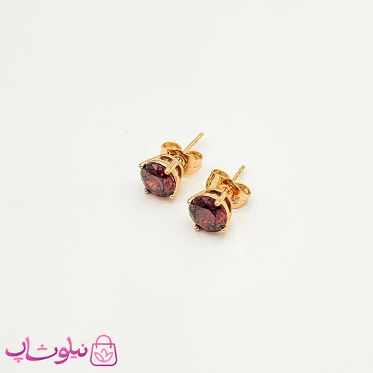 گوشواره میخی ژوپینگ نگین قرمز کد 99