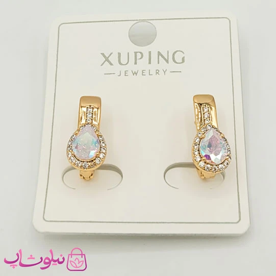 گوشواره ژوپینگ با کریستال سواروسکی اشکی کد 1101