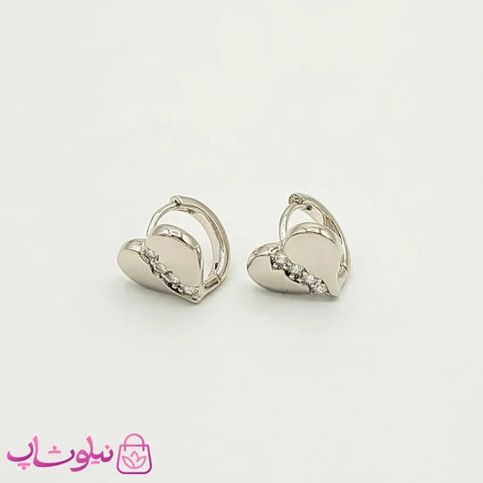 گوشواره ژوپینگ مدل قلب شکسته سیلور 791-1