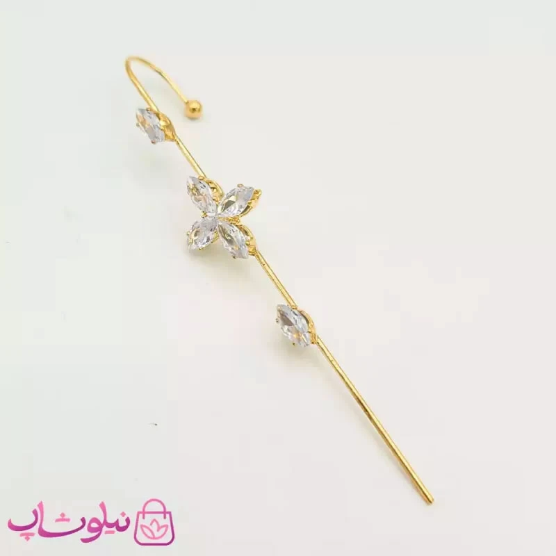 گوشواره کراس نگیندار طرح گل
