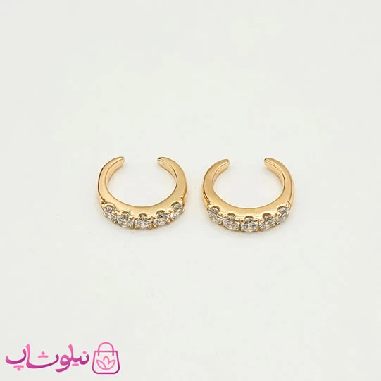 گوشواره کلیپسی دخترانه ژوپینگ نگیندار کد 1291