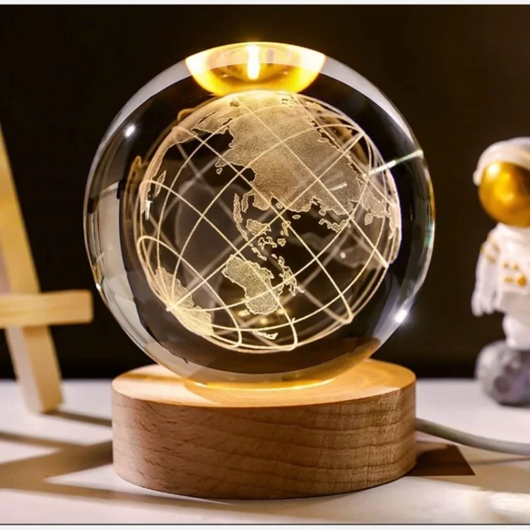 گوی کریستال چراغ دار طرح زمین