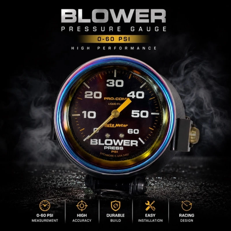 گیج بوست مکانیکی توربو و سوپرشارژر METER اورجینال BLOWER PRESS