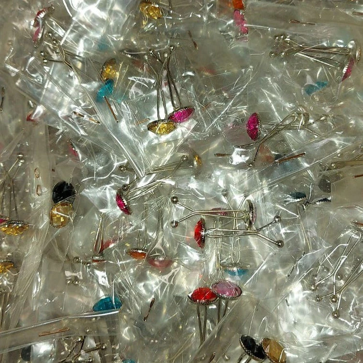 گیره دو شاخ نگین دار روسری ۲ عددی