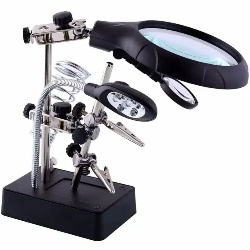 گیره مونتاژ ذره‌بین دار TE-800 – ابزار لحیم‌کاری و تعمیرات دقیق