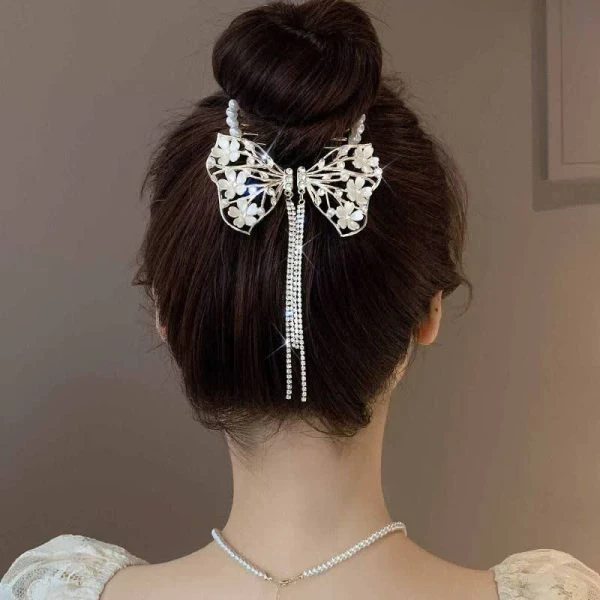 گیره گوجه ای مدل پاپیون شکوفه