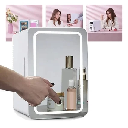 یخچال لوازم آرایش 4 لیتری درب آینه‌ای Beauty Mini Refrigerator